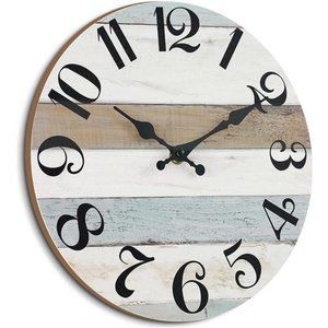 10 Inch Country Rustic Silent Non-Ticking Wall Clocks Battery Operated